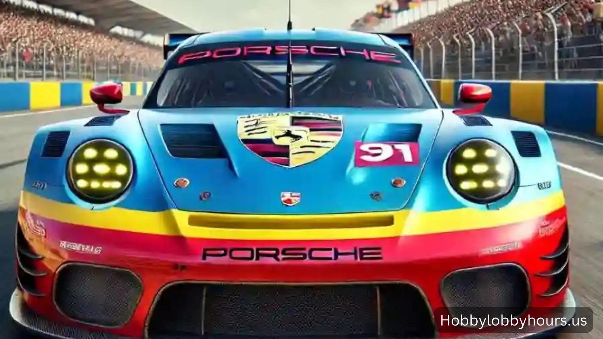 Blue Red And Yellow Porsche Racecar