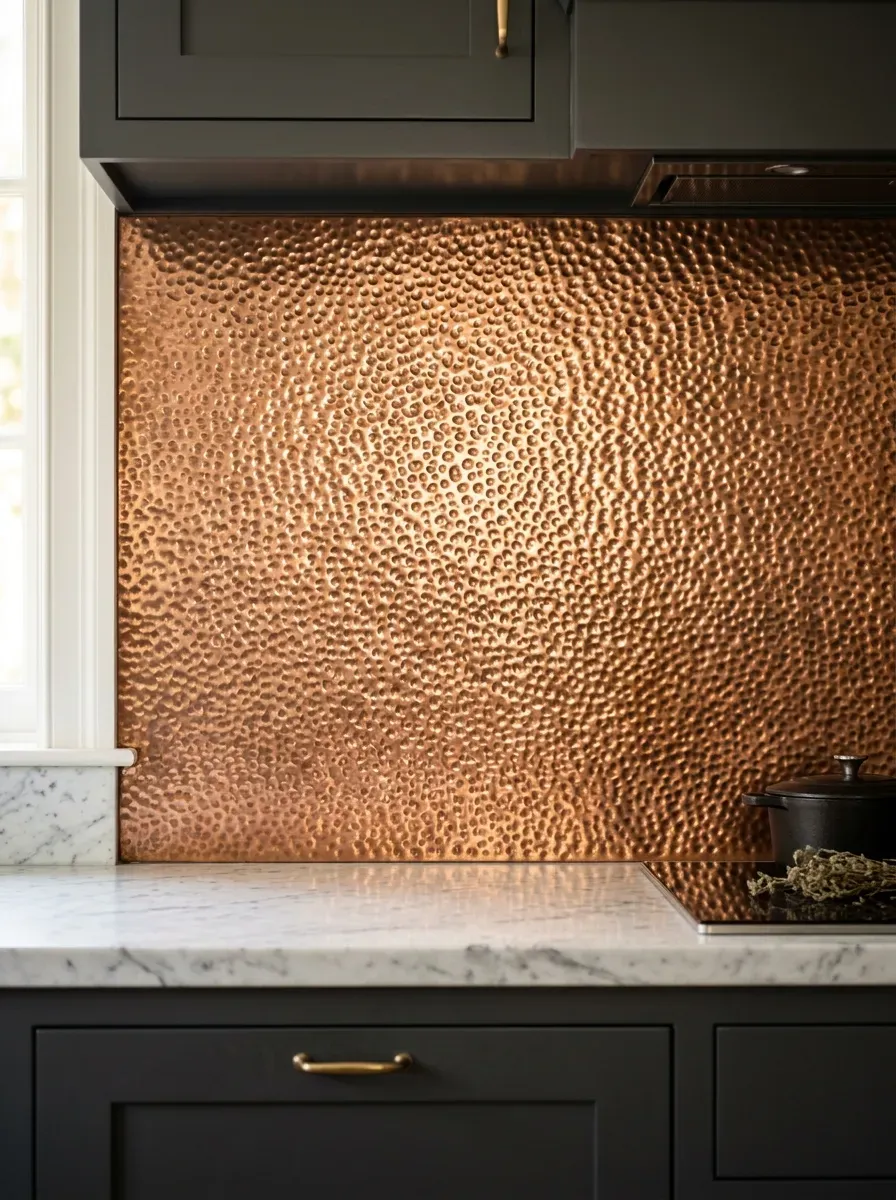 Sleek white vertical tongue-and-groove beadboard backsplash in a cottage farmhouse kitchen